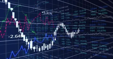 Image of data processing over blue background イラスト素材