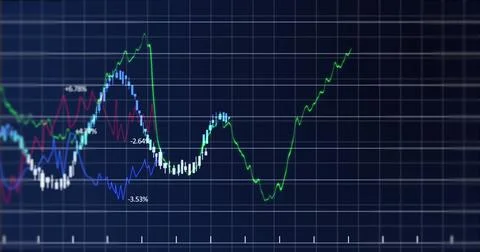 Image of data processing over blue background 스톡 일러스트