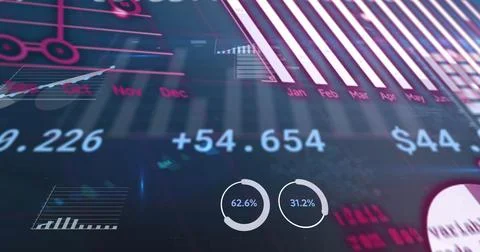 Image of data processing over blue background Stock Illustration