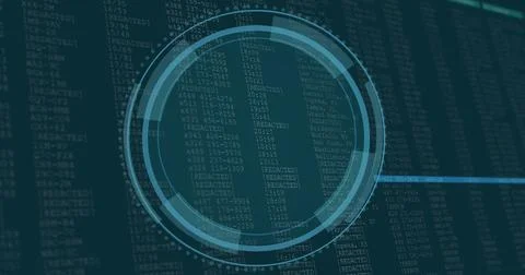 Image of data processing over blue background Foto stock
