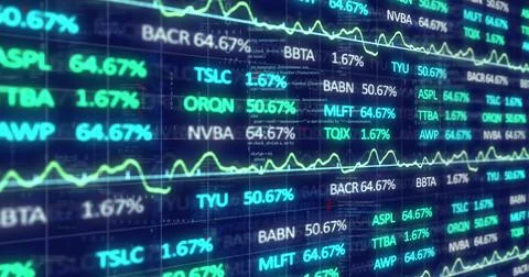 Image of data processing over blue background Stock-Fotos