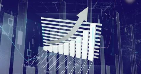 Image of data processing over blue background 스톡 사진