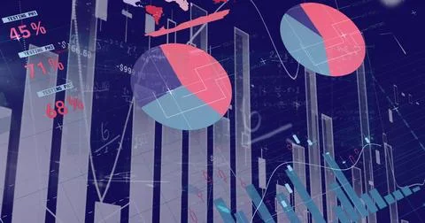 Image of data processing over blue background Stock Photos