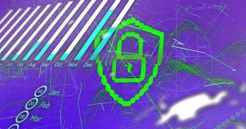 Image of data processing over blue background Stock Photos