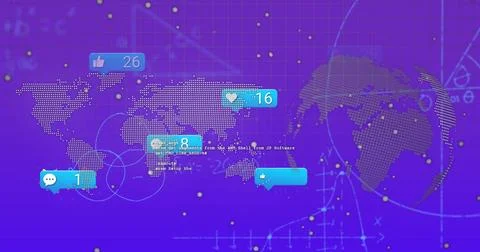 Image of data processing over blue background Stock Photos