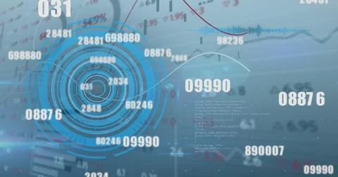 Image of data processing over blue background Stock Photos
