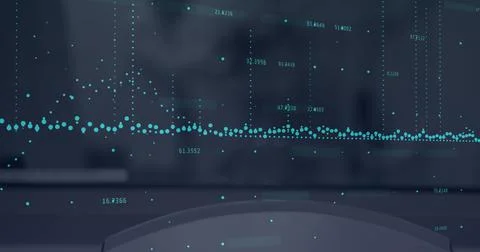 Image of data processing over blurred background Foto stock