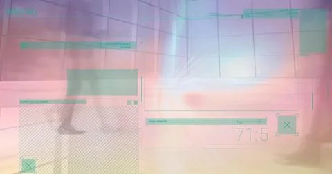 Image of data processing over business people walking Stock Photos