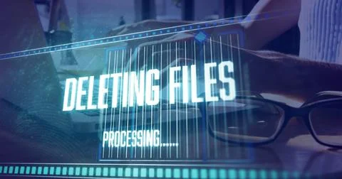 Image of data processing over businesswoman in office Stock Photos