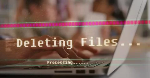 Image of data processing over businesswoman in office Stock Photos