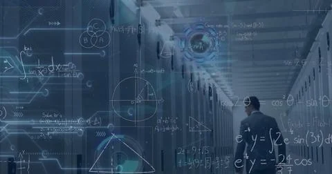 Image of data processing over caucasian female doctor 写真素材