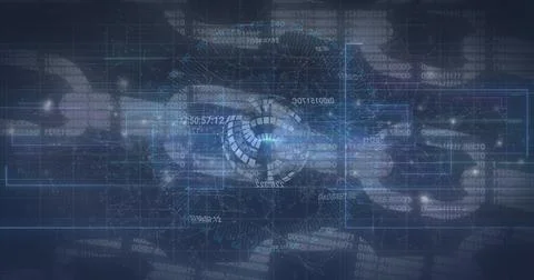 Image of data processing over chains Stock Photos