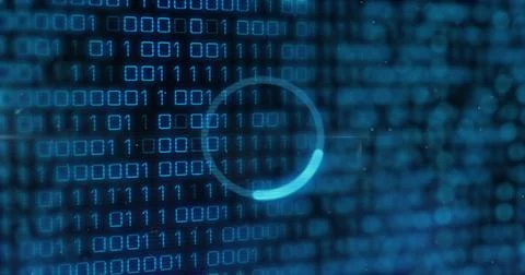 Image of data processing over circle Stock Photos