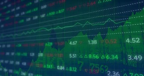 Image of data processing over cityscape Illustrazione stock