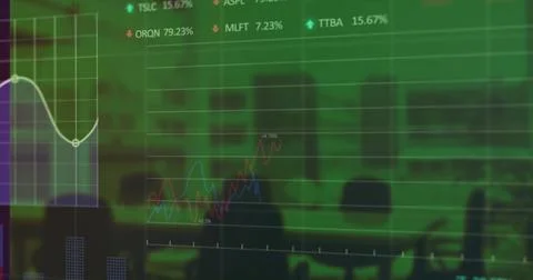 Image of data processing over cityscape 스톡 사진