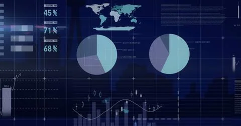 Image of data processing over cityscape Stock Photos