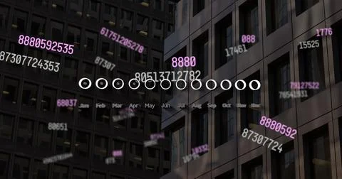 Image of data processing over cityscape 写真素材