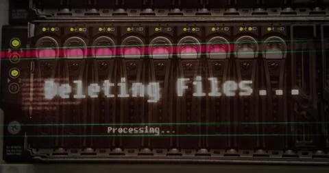 Image of data processing over close up of computer server Stock Illustration