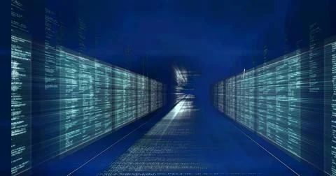 Image of data processing over computer servers Stock Illustration