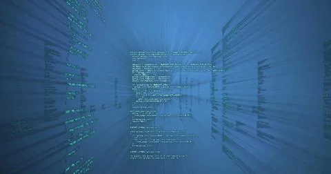 Image of data processing over computer servers Stock Illustration