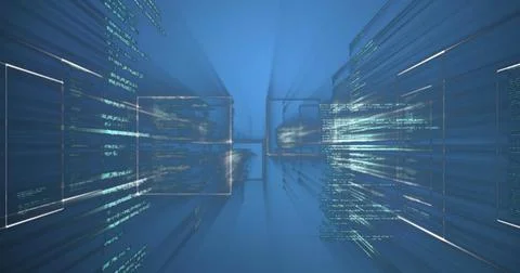 Image of data processing over computer servers 스톡 일러스트