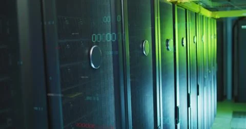 Image of data processing over computer servers Stock Illustration