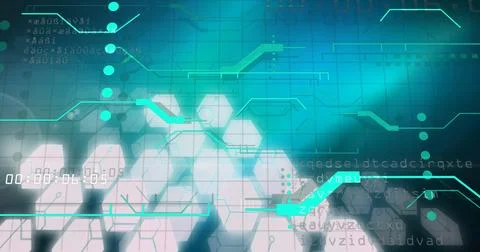 Image of data processing over computer circuit board イラスト素材