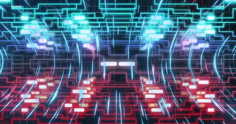 Image of data processing over computer circuit board Stockillustratie