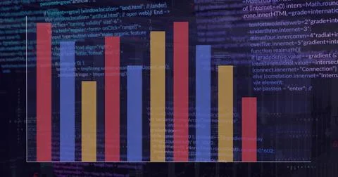 Image of data processing over computer servers Stockillustratie