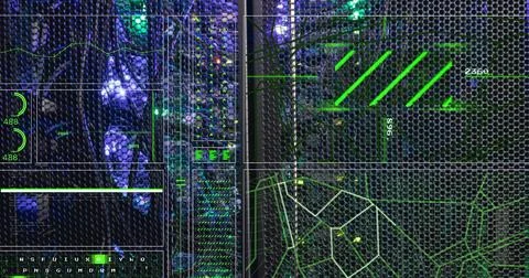 Image of data processing over computer server 스톡 일러스트