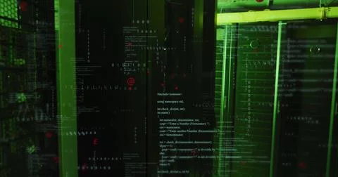 Image of data processing over computer servers Stock Illustration