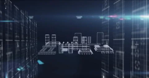 Image of data processing over computer processor Stockillustratie