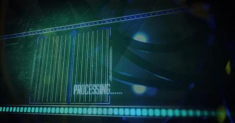 Image of data processing over computer server cables 写真素材