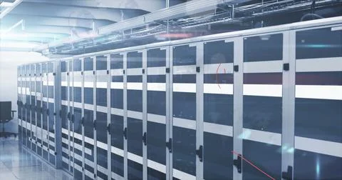 Image of data processing over computer servers Foto stock