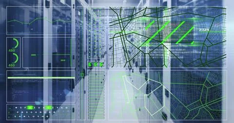 Image of data processing over computer servers 写真素材