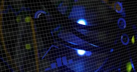 Image of data processing over computer server Stock Photos