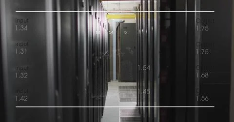 Image of data processing over computer servers Foto stock