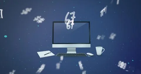 Image of data processing over computer Foto stock