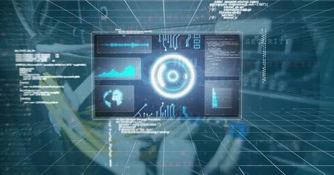 Image of data processing over computer wires 스톡 사진