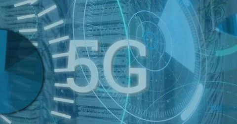 Image of data processing over computer wires Foto stock