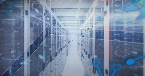 Image of data processing over computer servers 스톡 사진