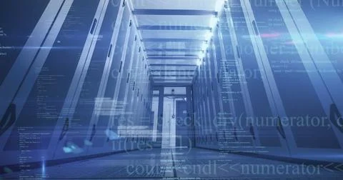 Image of data processing over computer servers Stock Photos