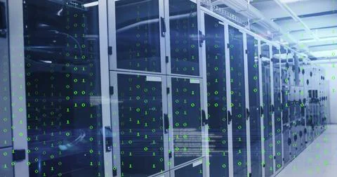 Image of data processing over computer servers Stock Photos