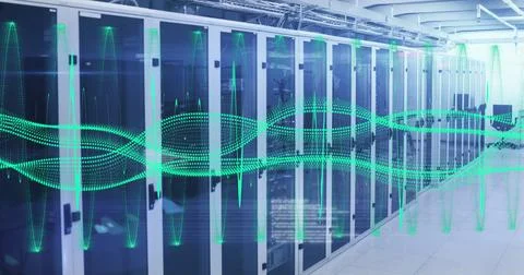 Image of data processing over computer servers Foto stock