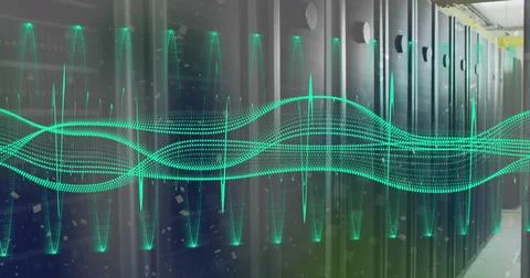 Image of data processing over computer servers Stock Photos