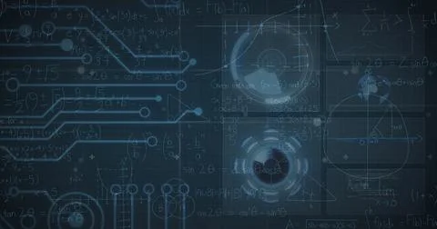 Image of data processing over computer motherboard Foto stock