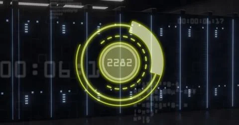 Image of data processing over computer servers Foto stock