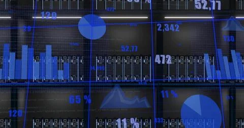 Image of data processing over computer servers Stock Photos