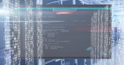 Image of data processing over computer servers Stock Photos