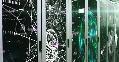 Image of data processing over computer servers 스톡 사진